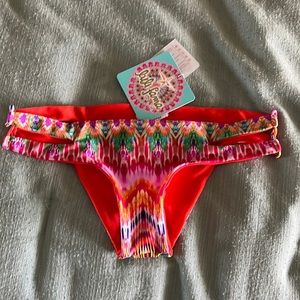 Luli Fama multi color bikini bottom - new with tags - size small